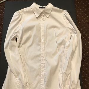 White buttondown long sleeve blouse